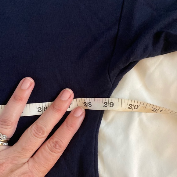 LOU & GREY signature soft v-neck short sleeve sweatshirt Navy blue women’s XXL - Picture 2 of 7